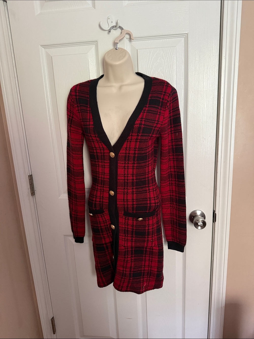 Red & Black Sweater Mini Dress